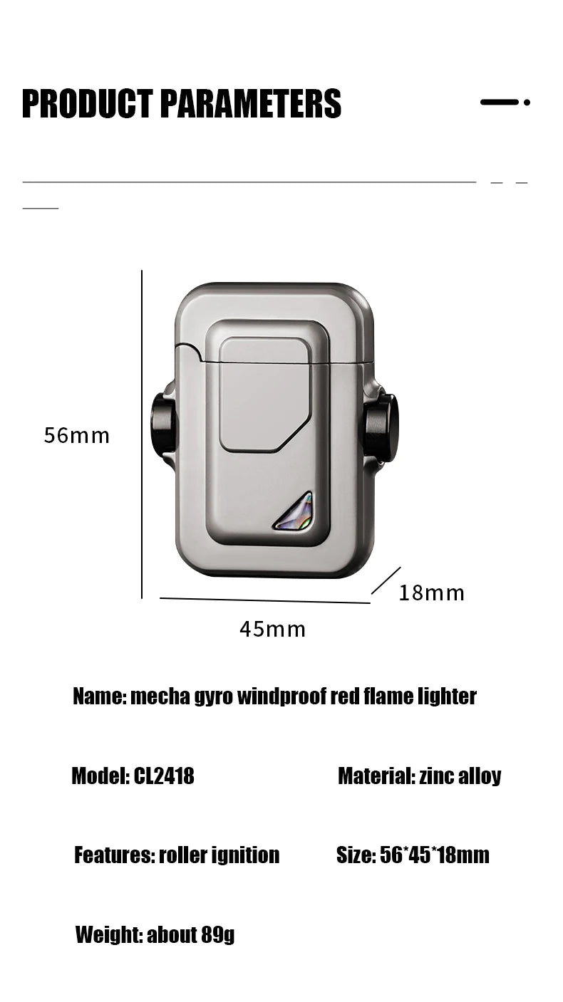 Caibei Mech Appearance Snail Instrument Windproof Inflatable Butane Gas Lighter Ignition Wheel Induction Cool Trend Play