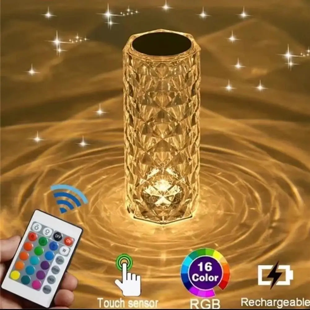 Creative Gift Atmosphere Lamp Rose Decorative Desk Lamp Bedhead Charging Nightlight 3-Color Dimmable Rose Desk Lampv