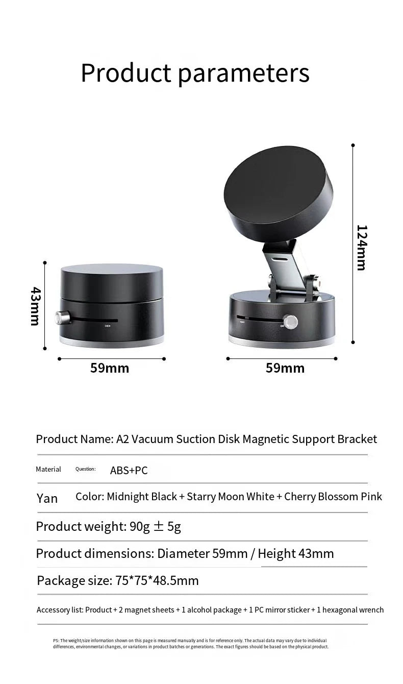 Car mobile phone magnetic Stand 2025 New type suction cup vacuum adsorption car special fixed mobile phone stand