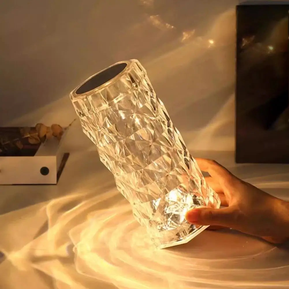 Creative Gift Atmosphere Lamp Rose Decorative Desk Lamp Bedhead Charging Nightlight 3-Color Dimmable Rose Desk Lampv