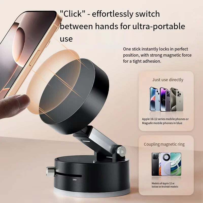Car mobile phone magnetic Stand 2025 New type suction cup vacuum adsorption car special fixed mobile phone stand