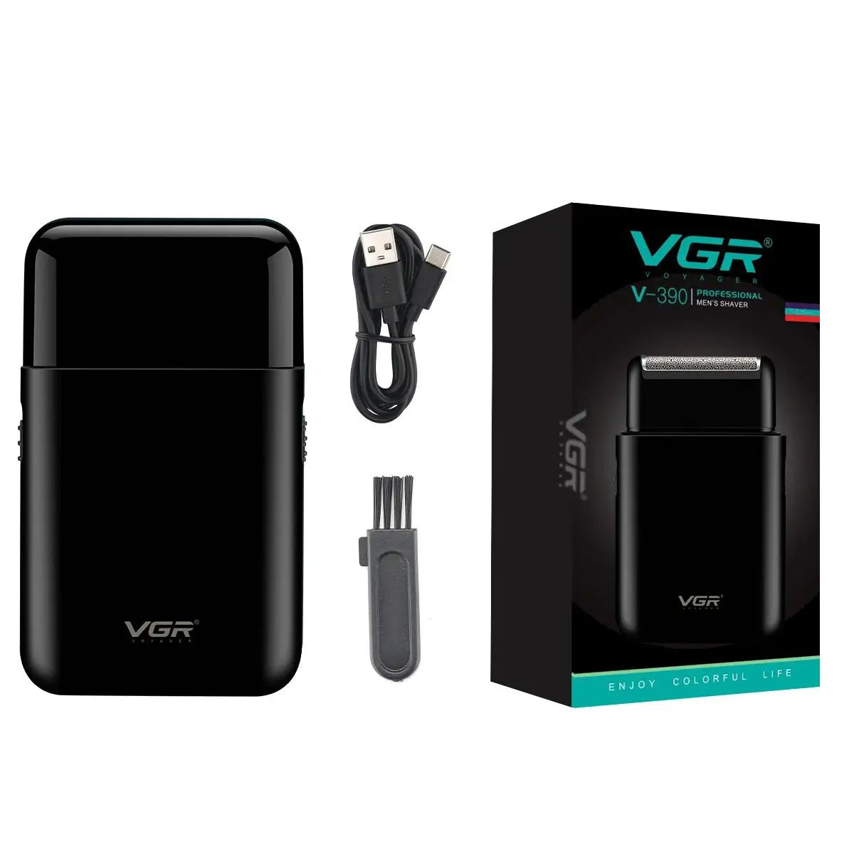 VGR V-390 mini single blade cordless beard trimmer razor rechargeable foil electric face body shaver for men Convenient razor