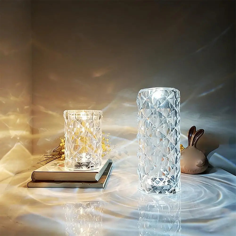 Creative Gift Atmosphere Lamp Rose Decorative Desk Lamp Bedhead Charging Nightlight 3-Color Dimmable Rose Desk Lampv