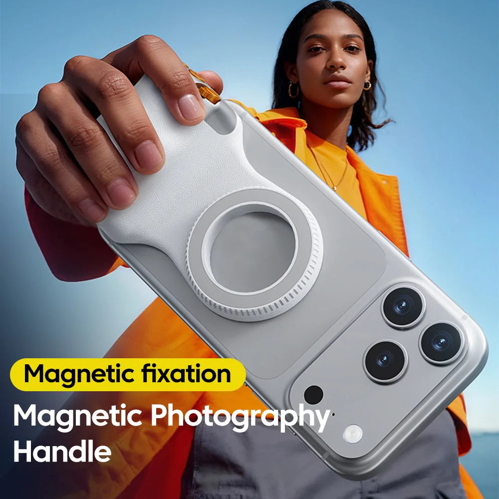Magnetic Phone Camera Shoot Hand Grip Zoomable Smart Phone Holder Shooting Aid Bluetooth Remote Control Handle For iPhone Huawei