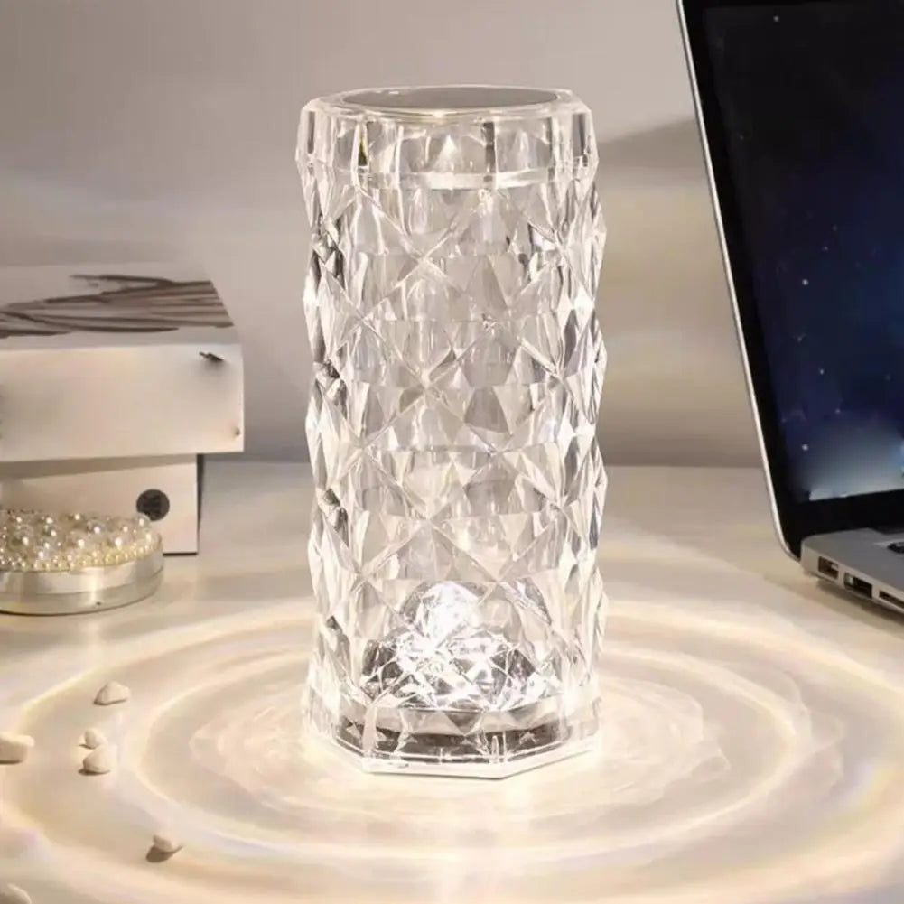 Creative Gift Atmosphere Lamp Rose Decorative Desk Lamp Bedhead Charging Nightlight 3-Color Dimmable Rose Desk Lampv