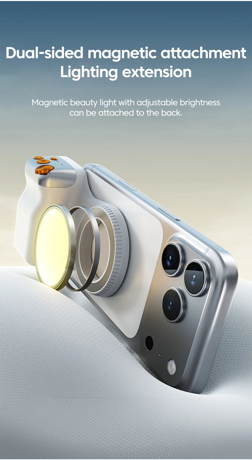 Magnetic Phone Camera Shoot Hand Grip Zoomable Smart Phone Holder Shooting Aid Bluetooth Remote Control Handle For iPhone Huawei