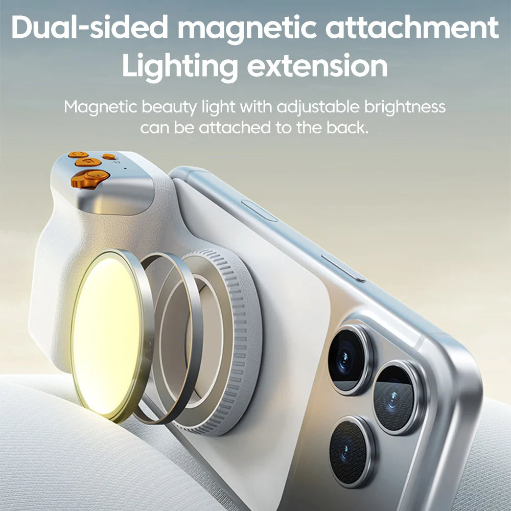 Magnetic Phone Camera Shoot Hand Grip Zoomable Smart Phone Holder Shooting Aid Bluetooth Remote Control Handle For iPhone Huawei