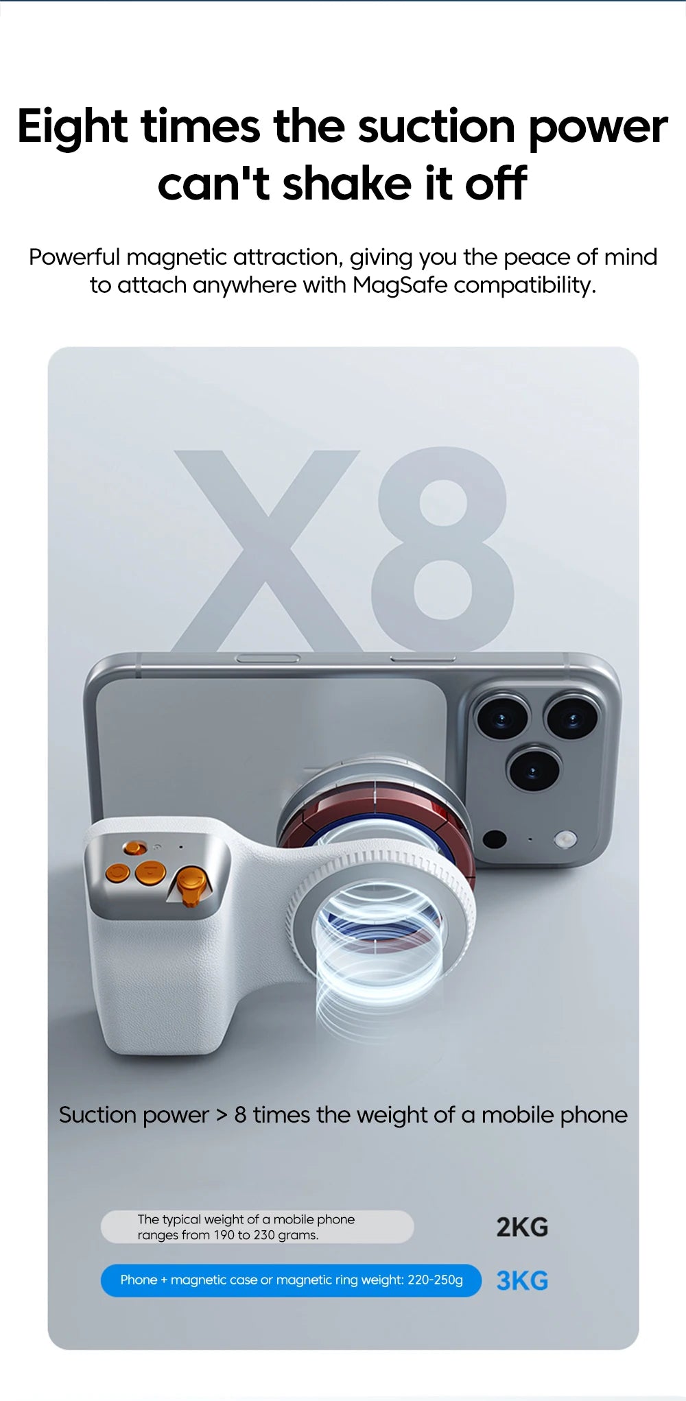 Magnetic Phone Camera Shoot Hand Grip Zoomable Smart Phone Holder Shooting Aid Bluetooth Remote Control Handle For iPhone Huawei