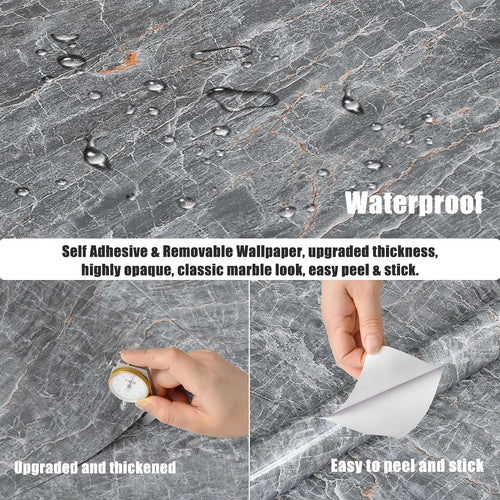30x60cm Imitation Marble Wall Stickers Waterproof Self-Adhesive Tile Sticker Renovation Wallpaper Kitchen Home Decoration