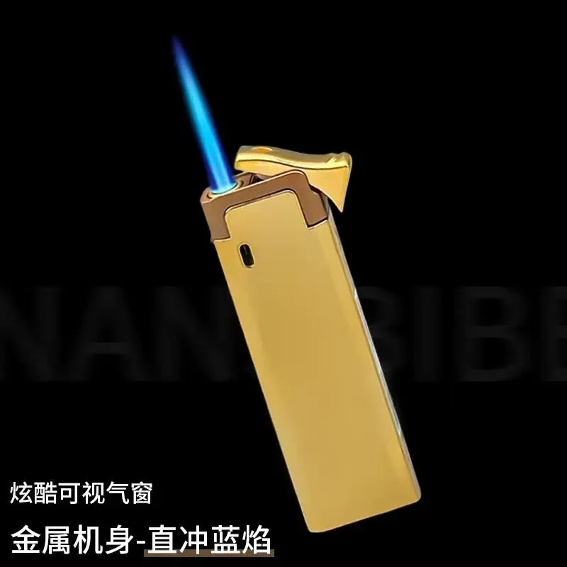 New Windproof Gas-Electric Plasma Type C USB Rechargable Lighter Gift Men Folding Gun Butane Torch Turbo Jet Flame Cigar Lighter