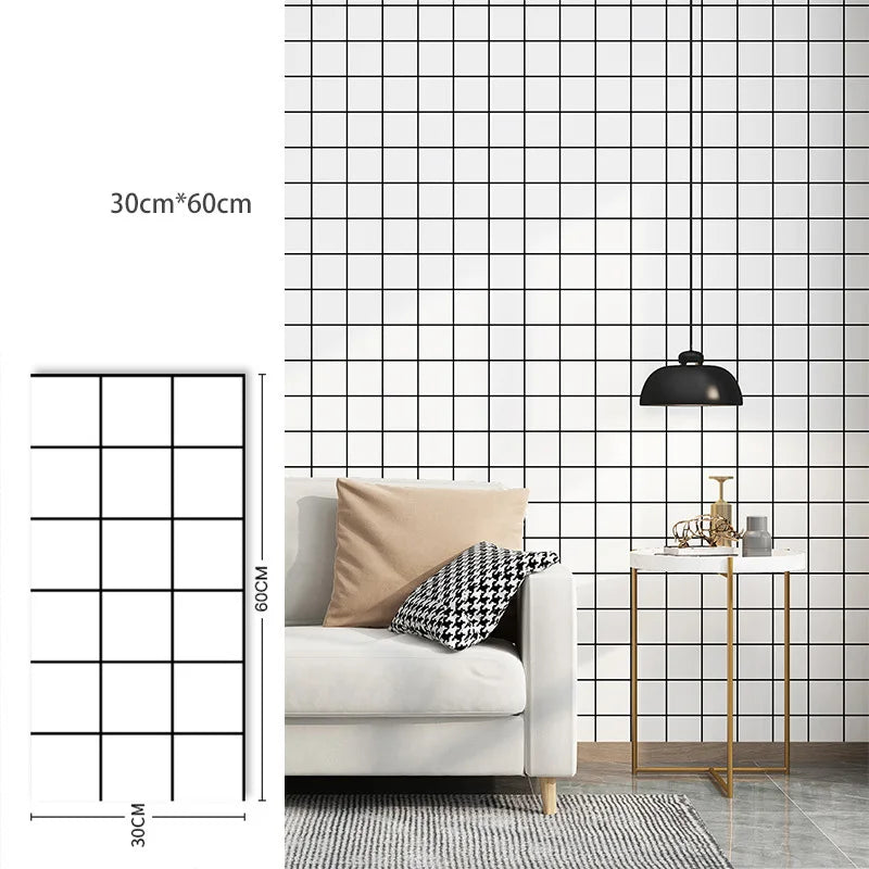 30x60cm Imitation Marble Wall Stickers Waterproof Self-Adhesive Tile Sticker Renovation Wallpaper Kitchen Home Decoration
