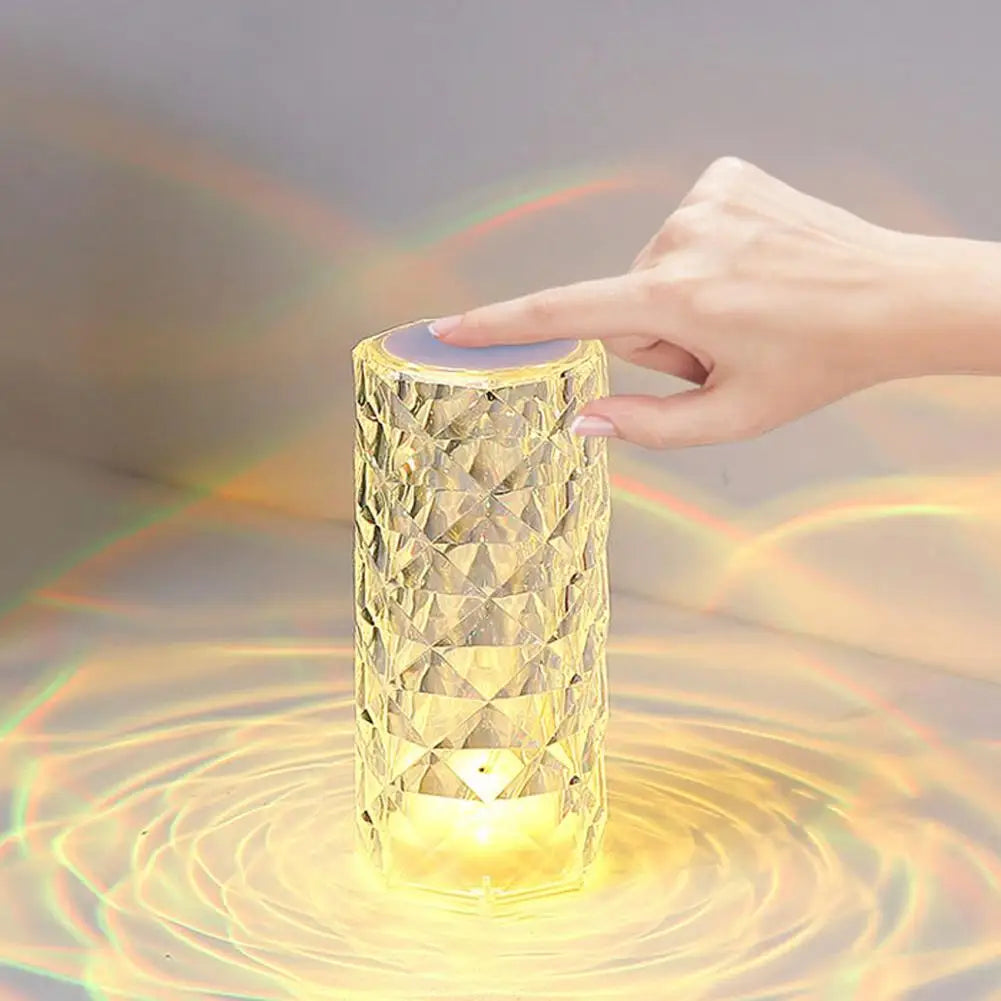 Creative Gift Atmosphere Lamp Rose Decorative Desk Lamp Bedhead Charging Nightlight 3-Color Dimmable Rose Desk Lampv