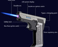 New Windproof Gas-Electric Plasma Type C USB Rechargable Lighter Gift Men Folding Gun Butane Torch Turbo Jet Flame Cigar Lighter