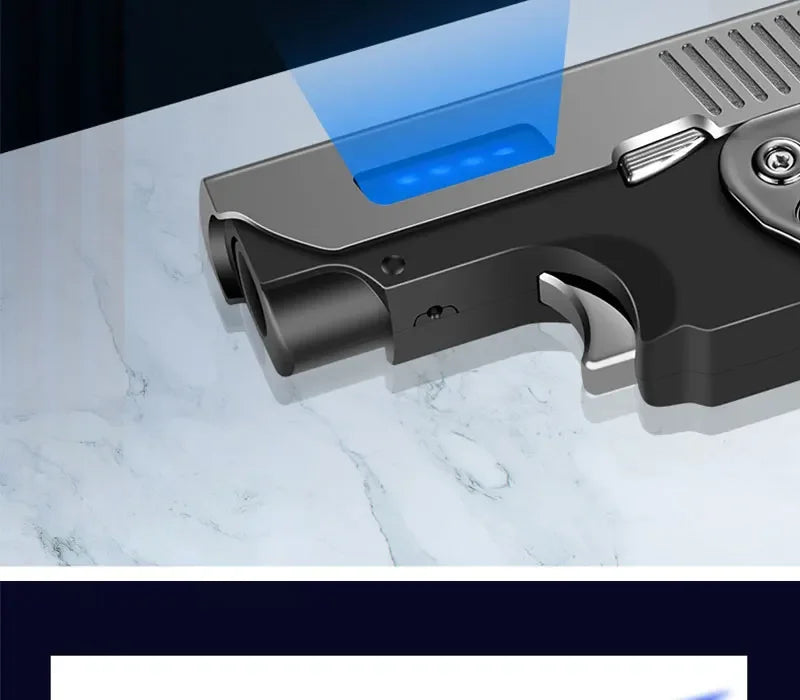 New Windproof Gas-Electric Plasma Type C USB Rechargable Lighter Gift Men Folding Gun Butane Torch Turbo Jet Flame Cigar Lighter