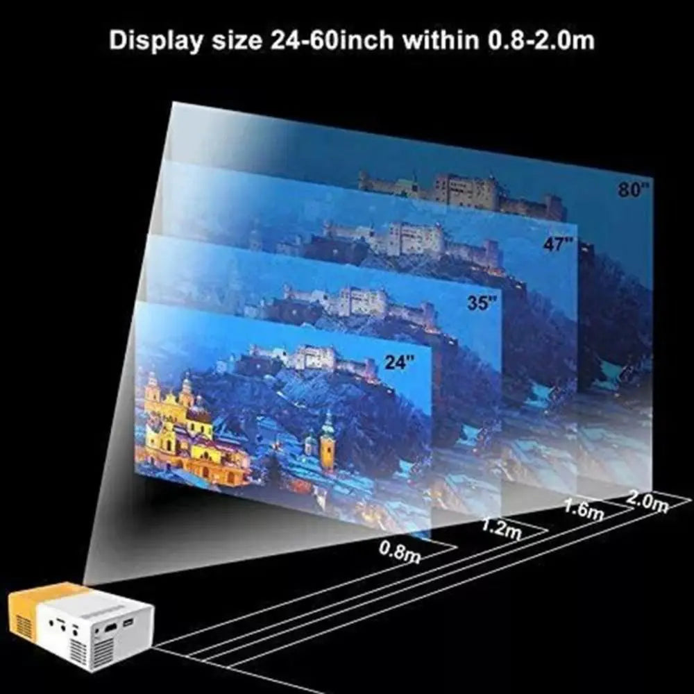 1080P Resolution Mini Projector Built-in Speaker Remote Control Home Theater Projector Halloween Gifts LCD Technology