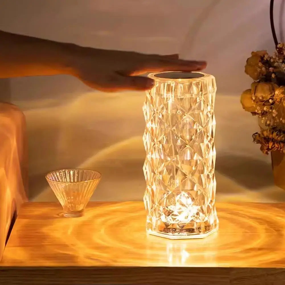 Creative Gift Atmosphere Lamp Rose Decorative Desk Lamp Bedhead Charging Nightlight 3-Color Dimmable Rose Desk Lampv